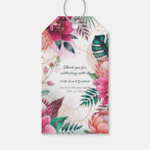 Etiquetas Para Regalos Boda Jardín de Estrellas Tropicales Paraíso Floral