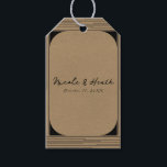 Etiquetas Para Regalos Boda Líneas Modernas Mínimas Kraft Negro<br><div class="desc">Personaliza con cualquier texto.</div>