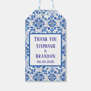 Etiquetas Para Regalos Boda mediterráneo azul de azulejos portugueses