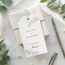 Etiquetas Para Regalos Boda Minimalista Botánica Agradecimiento Blanco Ne