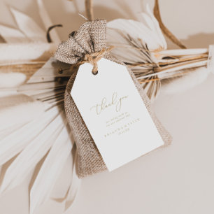 Etiquetas Para Regalos Boda Minimalista de Moda con clase Gold Gracias