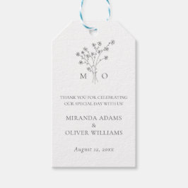 Etiquetas Para Regalos Boda minimalista de ramo floral elegante y sencill