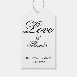 Etiquetas Para Regalos Boda Minimalista en Blanco y Negro