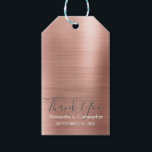 Etiquetas Para Regalos Boda moderno Rosa Dorado Rosa<br><div class="desc">Rosa | Rosa De Boda Moderna y Elegante Gracias Favor De Las Etiquetas De Regalo. Estas etiquetas de regalo favoritas de la boda de oro Rosa se pueden personalizar para incluir su nombre y fecha de boda. Las Etiquetas de Regalo Elegante Metalizado Cepillado forman parte de la Colección de Bodas...</div>