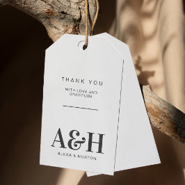 Etiquetas Para Regalos Boda Monograma Moda Minimalista simple y elegante