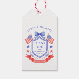 Etiquetas Para Regalos Boda Monograma Patriótico Rojo Blanco y Yo Hago