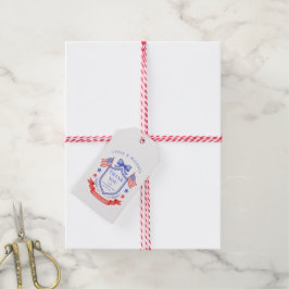 Etiquetas Para Regalos Boda Monograma Patriótico Rojo Blanco y Yo Hago