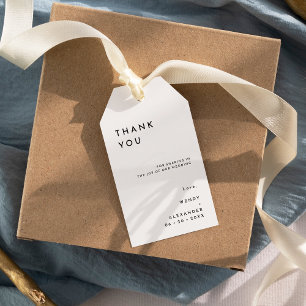 Etiquetas Para Regalos Boda Negrita y Blanca Moderada Gracias