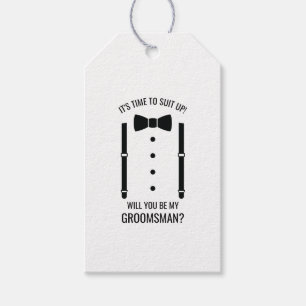 Etiquetas Para Regalos Boda negro Bow Tie Groomsman Propuesta
