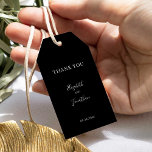 Etiquetas Para Regalos Boda negro guión moderno de Moda Minimalista simpl<br><div class="desc">Etiquetas de regalo de personalizado boda blanco y negro,  sencillas y modernas.</div>