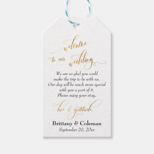 Etiquetas Para Regalos Boda personalizado de bienvenida de oro amor y gra