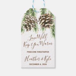 Etiquetas Para Regalos Boda Pinecone Firester, Favor de la Ducha Bridal