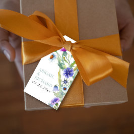 Etiquetas Para Regalos Boda primaveral de flores silvestres en acuarela c