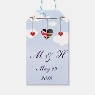 Etiquetas Para Regalos Boda real de British American Love Hearts