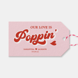 Etiquetas Para Regalos Boda rojo y rosa Popcorn Favor