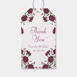 Etiquetas Para Regalos Boda Rosa Granate
