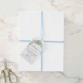 Etiquetas Para Regalos Boda Rústica Acuarela de Eucalipto Verde Suave