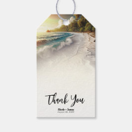 Etiquetas Para Regalos Boda Rústica Costera en la Playa del Paraíso al At
