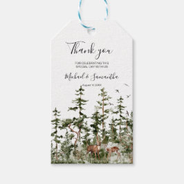 Etiquetas Para Regalos Boda Rústica de Bosque de Montaña con Acuarela