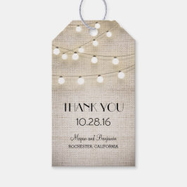 Etiquetas Para Regalos Boda Rústico Burlap String Lights
