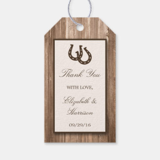 Etiquetas Para Regalos Boda Rústico de Herradura y Madera Marrón
