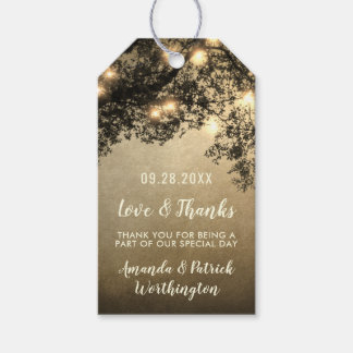 Etiquetas Para Regalos Boda Rústico de Rama de Árbol Vintage Gracias Etiq