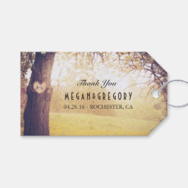 Etiquetas Para Regalos Boda Rústico del Árbol de Amor Viejo Gracias