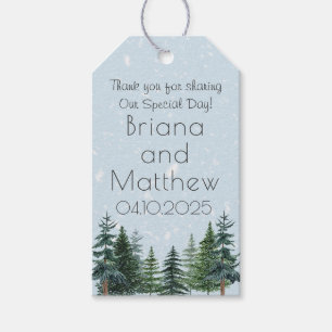 Etiquetas Para Regalos Boda Rústico Evergreen Winter Pine