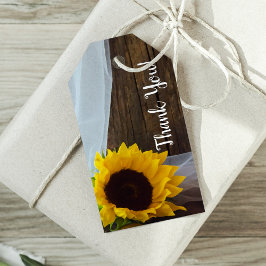 Etiquetas Para Regalos Boda Rústico Yellow Sunflower and Barn Wood