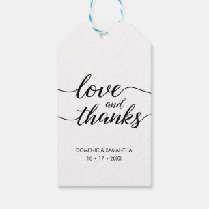 Etiquetas Para Regalos Boda simple Amor y gracias Personalizado de guione