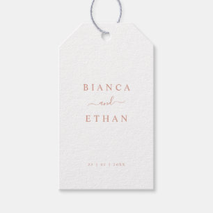 Etiquetas Para Regalos Boda simple de oro blanco y Rosa
