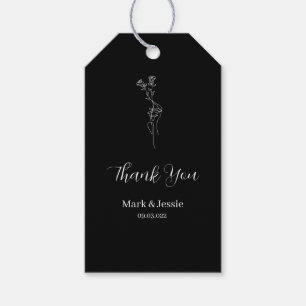 Etiquetas Para Regalos Boda Simple ROE Blanco y Negro