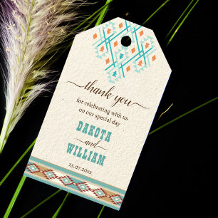 Etiquetas Para Regalos Boda tribal boho del sudoeste gracias