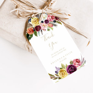 Etiquetas Para Regalos Boda Tropical Gold Wild Feather Boho Gracias
