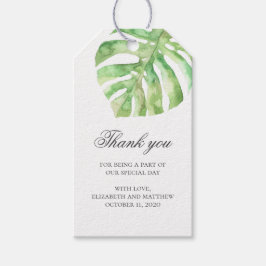Etiquetas Para Regalos Boda tropical gracias. Verano exótico verde