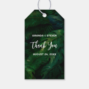 Etiquetas Para Regalos Boda Verde de la selva tropical Leafy Gracias