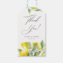 Etiquetas Para Regalos Boda Watercolor Lemon Blossom Gracias
