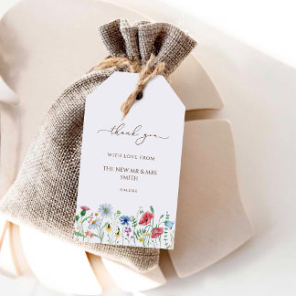 Etiquetas Para Regalos Bodas de Flores Silvestres Gracias