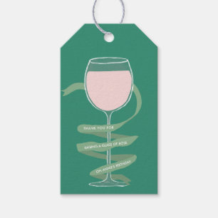 Etiquetas Para Regalos Bodega de vinos Rosé Vidrio de Adultos Fiesta de C