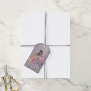 Etiquetas Para Regalos Bohemian Fairy Ball Gown   Muted Ombre Gracias