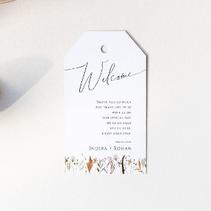 Etiquetas Para Regalos Boho Autumn Wildflower Bienvenida Boda