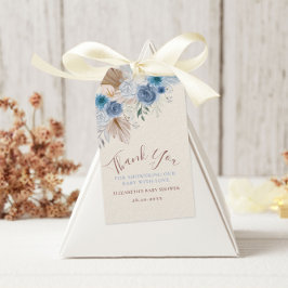 Etiquetas Para Regalos Boho Blue Rosa Teddy Bear con globo