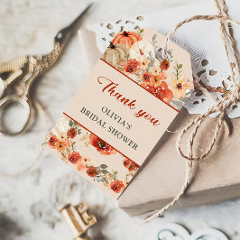 Etiquetas Para Regalos Boho Fall Pumpkin Bridal Shower Favor Gracias