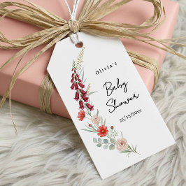 Etiquetas Para Regalos Boho floral Baby Shower gift red wildflower love