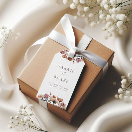 Etiquetas Para Regalos Boho Floral Pink Rose Garden Wedding