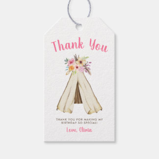 Etiquetas Para Regalos Boho Floral Tribal Teepee Wild Un primer cumpleaño