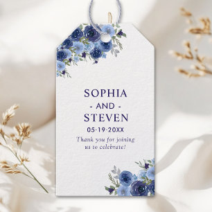 Etiquetas Para Regalos Boho Floral Wedding – Navy Blue Flowers