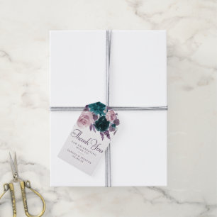 Etiquetas Para Regalos Boho Malhumorado Floral Púrpura Berenjena Agrade