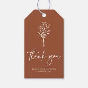 Etiquetas Para Regalos Boho Minimalista Botanicals Terracotta Boda Gift