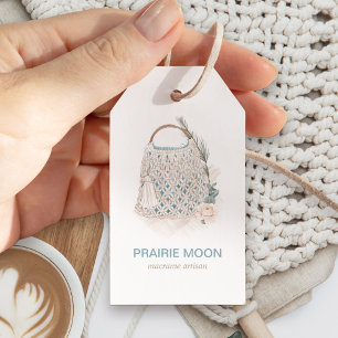 Etiquetas Para Regalos Boho Moda Watercolor Macrame Bag Boutique